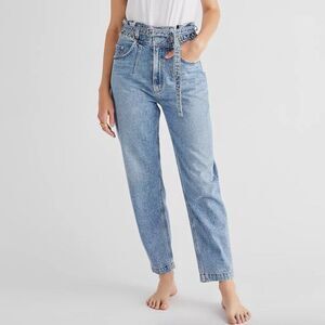 AGOLDE Riya Elasticated High Rise Peg Belted Jeans 25